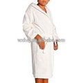 Wholesale 100% Cotton Terry Hotel White hooded bathrobe